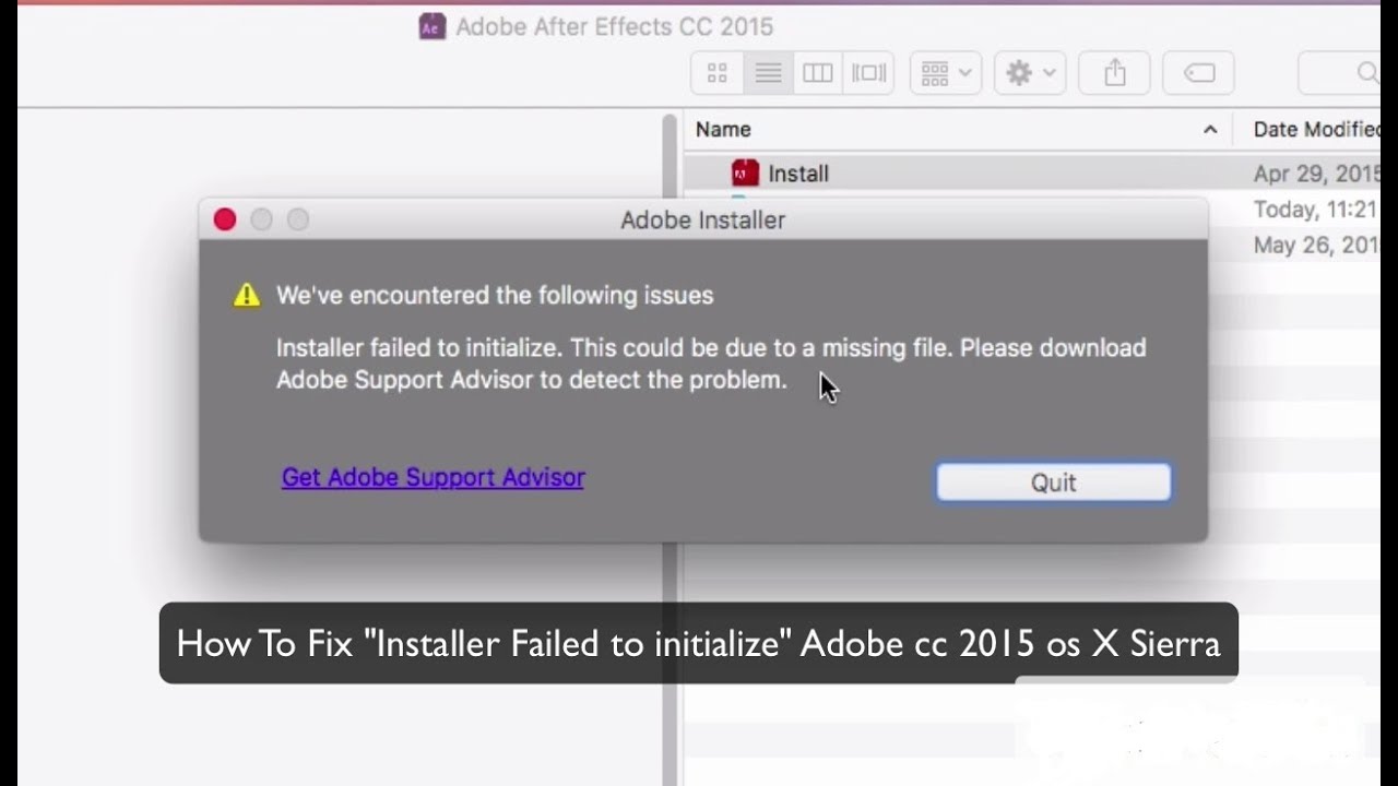 os x adobe cc 2015 installation failed